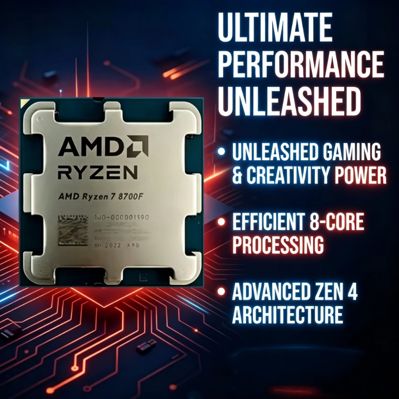 AMD Ryzen 7 8700F AM5 CPU da G - Esports Gaming Pc Build recensione e prezzo