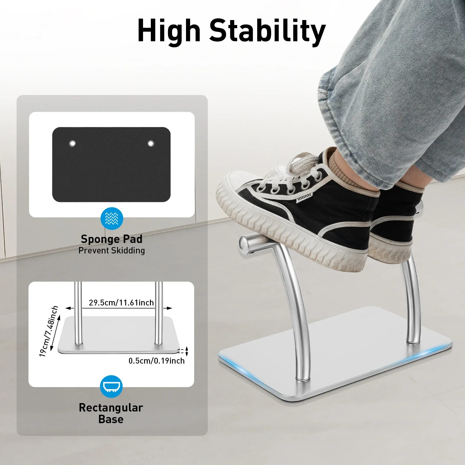 Poggiapiedi in acciaio inossid - Footrest Under Desk recensione e prezzo