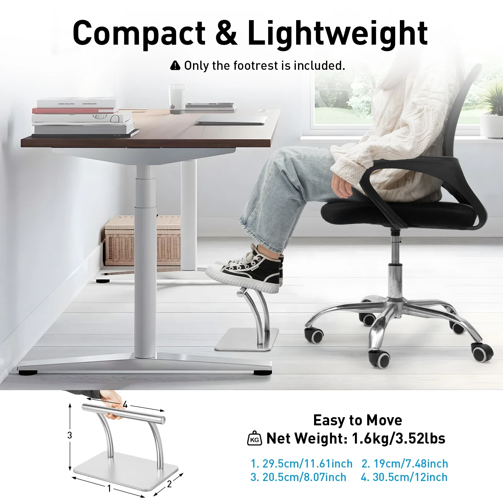 Poggiapiedi in acciaio inossid - Footrest Under Desk recensione e prezzo